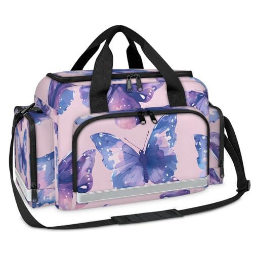 GzLeyigou First Aid Bags Empty, Dainty Butterfly Emergency Bag First Aid Kit Multiple Compartment Kit Carrier On Call Trauma Bag For Paramedics Emergency Medical Supplies Kit