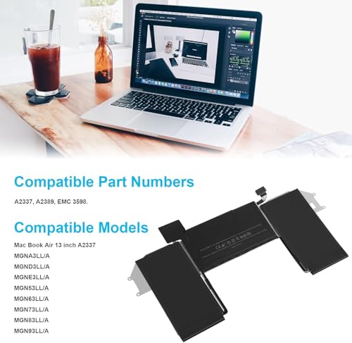 Image of A2337 Battery,A2389 Battery for Ma /Book Air 13 inch 2020 M1 Model A2337 EMC 3589 Identifier Ma /BookAir10,1 EMC 3598, MGN53 MGN83 MGN63 MGN93 MGND3 MGN73 MGNA3 MGNE3 (A2389 / A2337)