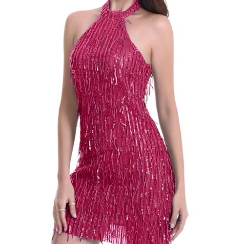 Image of women'Lace Tassels mini Dress Slip Sleeveless Party Club Dress