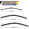 3 wipers Replacement for 2011-2017 BMW X3, Windshield Wiper Blades Original Equipment Replacement - 26"/20"/13" (Set of 3)