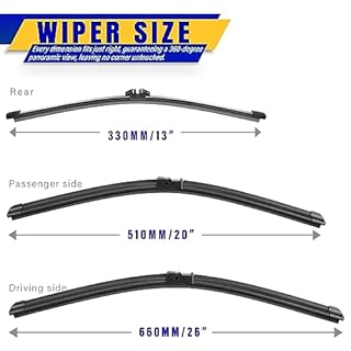 3 wipers Replacement for 2011-2017 BMW X3, Windshield Wiper Blades Original Equipment Replacement - 26"/20"/13" (Set of 3)