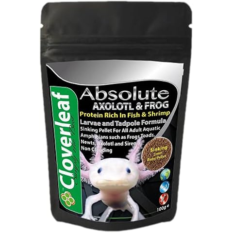 Cloverleaf Absolute Baby Axolotl & Frog 54% High Protein Sinking Pellets Food 100g Cover