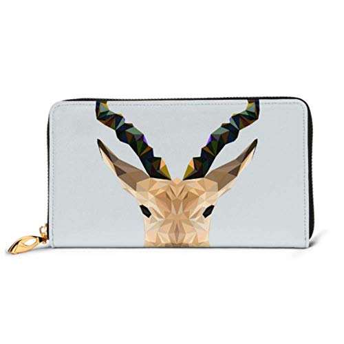 Preisvergleich Produktbild JHGFG Mode Handtasche Reißverschluss Brieftasche Antilope Polygonal Style Dreieck Telefon Kupplung Geldbörse Abendkupplung Blockieren Leder Brieftasche Multi Card Organizer