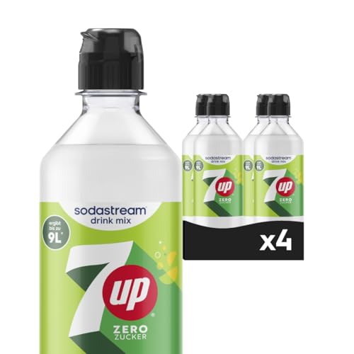 Sodastream drink mix 7up Zero Zucker – zuckerfreier Sirup für gesprudeltes & stilles Wasser, 4er Pack (4 x 440 ml), ergibt bis zu 9L Fertiggetränk 1