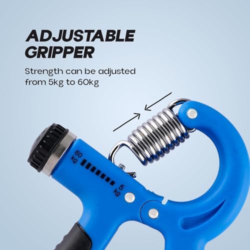 Image of Hand Grip Workout Strengthener, Adjustable Hand Gripper for Men & Women for Gym Workout Hand Exercise Equipment to Use in Home for Forearm Exercise, Finger Power Gripper 5kg-60 Kg Multi colour