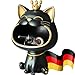 Produktbild BLOOOK Lachende Katze Figuren Statue,Maneki Neko Fortune Cat Skulptur,Kawaii Deko Katzen Geschenk,Schlüssel Schale,Schmuck Tablett,Modern Deko für Wohnzimmer Home Flur Möbel (Schwarz)