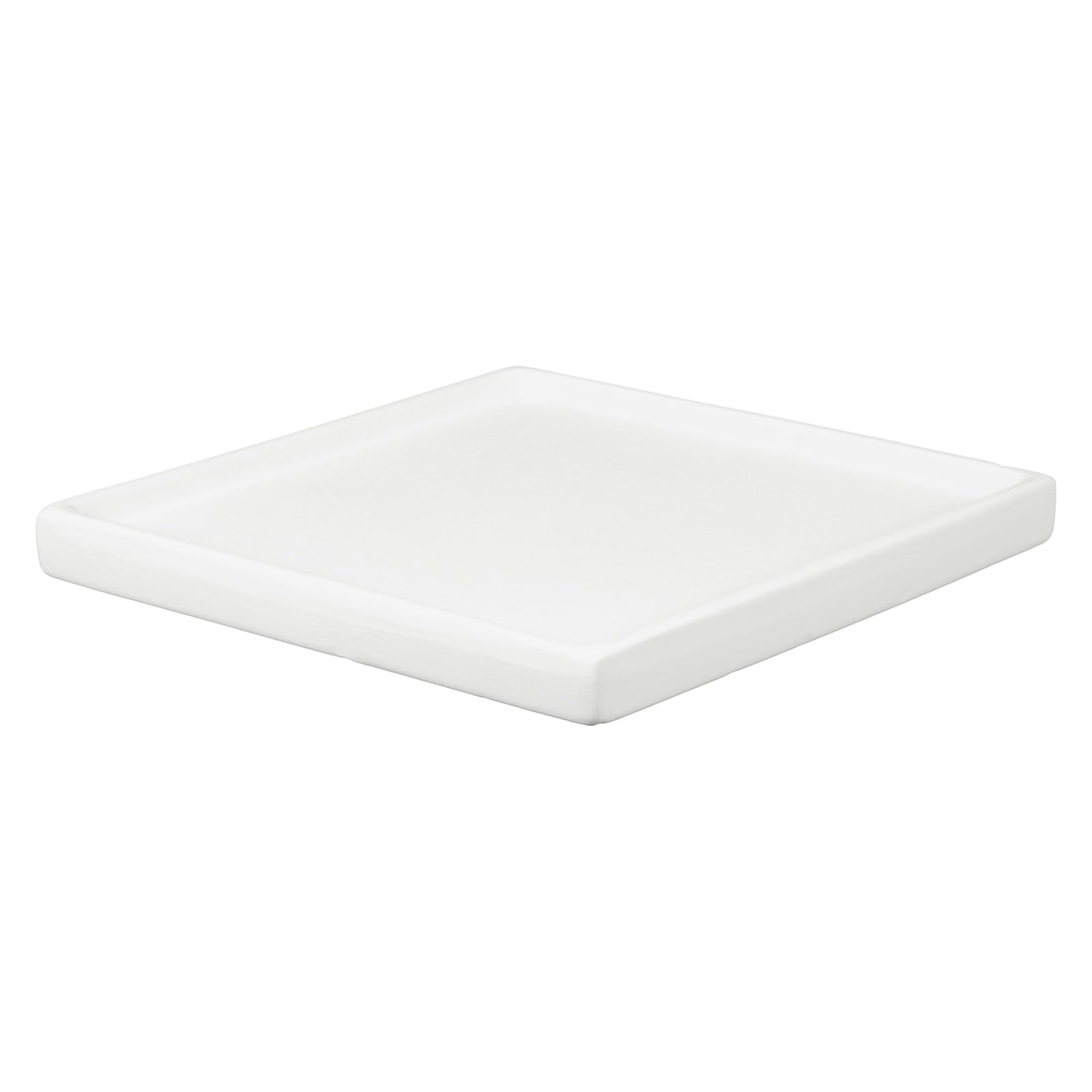 YELARXI 7.5 Inch Ceramic Plant Saucers, Square Flower Planter Water Trays Ceramic Plant Saucer Pot Tray -Fitting for (Outdoor/Indoors/Garden/Planting/Water/Flower/Coffee) White
