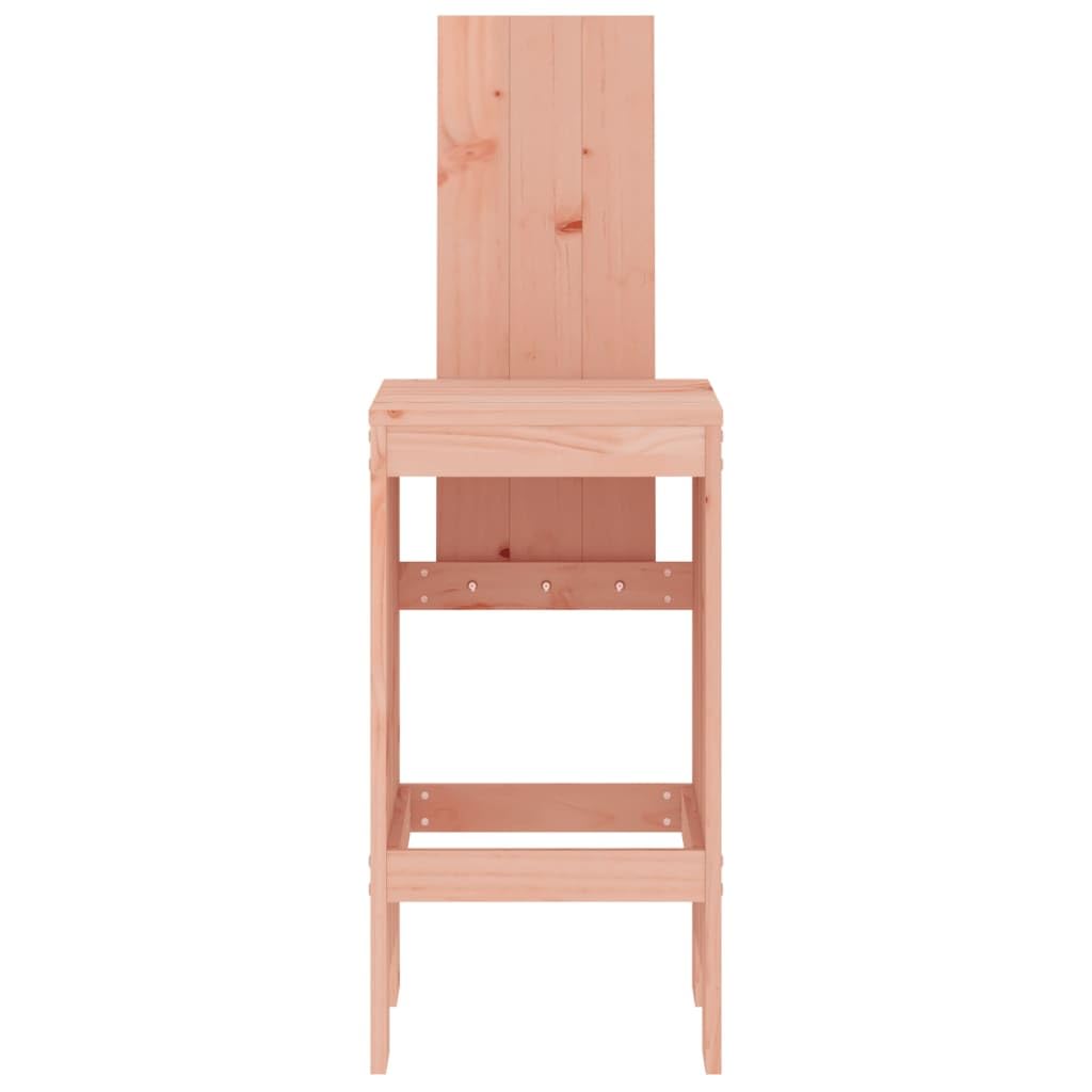 Stołek barowy, 2 szt. z litego drewna daglezji, 40 x 42 x 120 cm, z oparciem i podnóżkiem, stabilne krzesło ogrodowe na balkon, taras, do użytku na zewnątrz, wygodne i trwałe