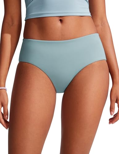 Image of CRZ YOGA Mid Waisted Bikini Bottoms | Mid Cut Leg, Medium Bum Coverage, Full Lining, Swim, Bathing Suit Briefs for Women