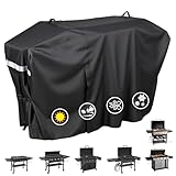 Utheer Grill Cover for Blackstone 36 Inch Griddle with Hood, 5482 Cover 600D Waterproof Heavy Duty Flat Top Grill Cover, Full-Length Outdoor Griddle Cover with Zipper and Adjustable Buckles, Black