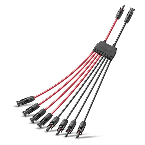 BougeRV Solar Parallel Connectors for 2-4 Solar Panels, Extra Long 2 to 8 Y Branch 10AWG Adapter...