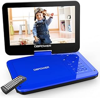 DBPOWER 12.5" Portable DVD Player with 10.5" Swivel Screen Car Built-in 5 Hours Rechargeable Battery, Supports All-Region, Earphone/SD Card/USB/AV-in/AV-out, Direct Play in Formats AVI/RMVB/MP3/JPEG