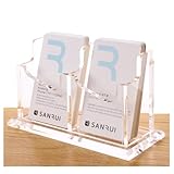 Business Card Holders for Desk, Vertical Cards Organizer, Clear Acrylic Display Case 2 Slots 1 Tier,...