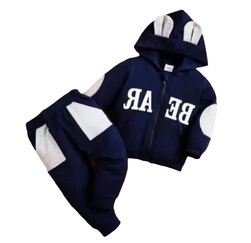 Image of Cotton Fleece Winter Stuff Bear Casual Full Sleeve and Solid Pattern Jacket Waistcoat For Boys and Girls.