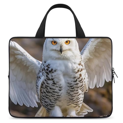 Sac ordinateur portable hibou des neiges anti-pluie protégeant votre PC