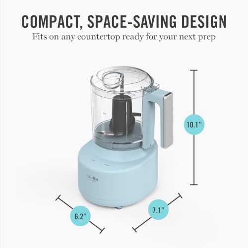 Martha Stewart 3 Cup Electric Vegetable Chopper & Mini Food Processor, Blue - Image 5