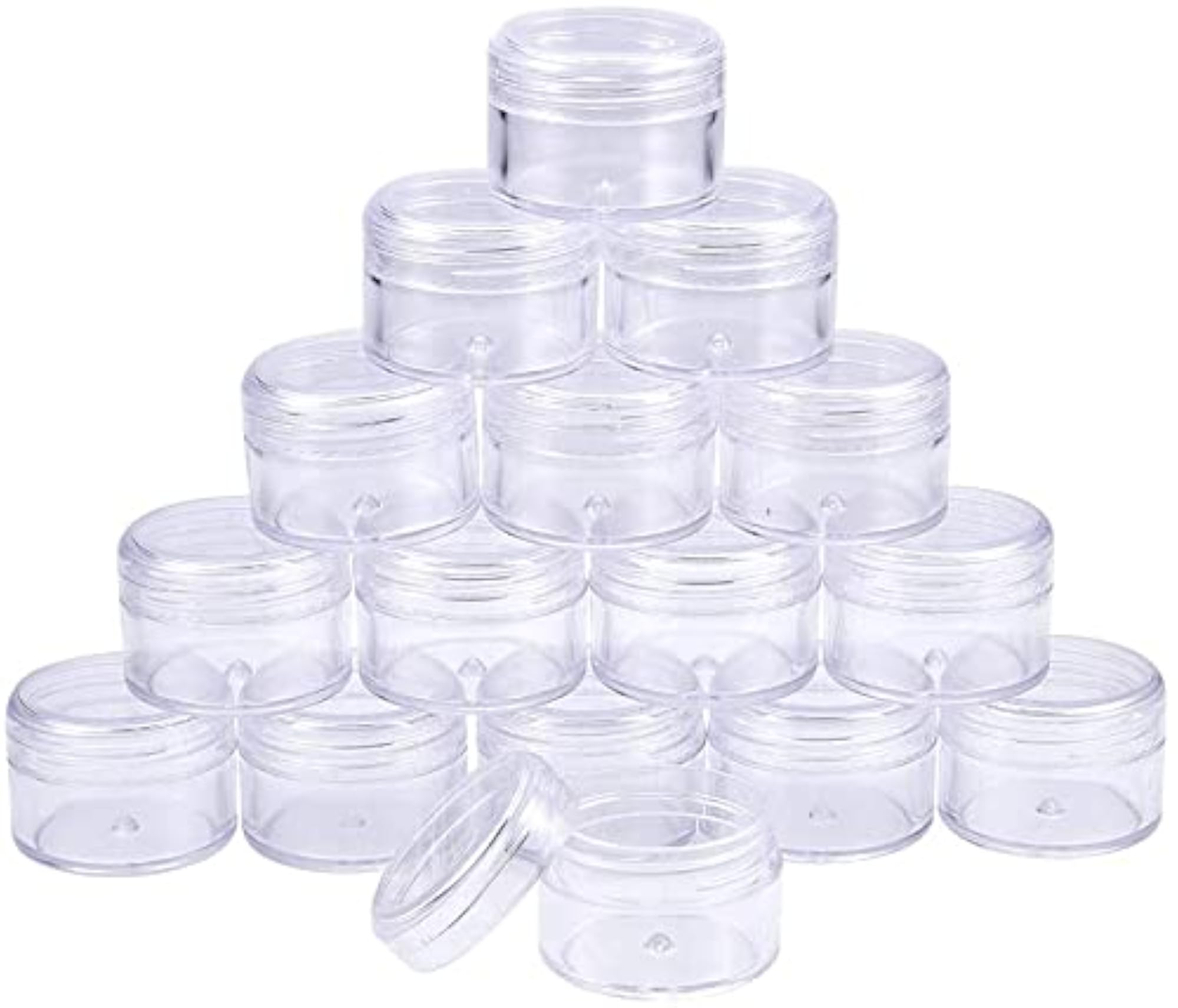 72pcs 5grams Unbreakable Plastic Transparent Containers