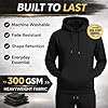 The Fancy Dress Hoodies for Men & Women UK - Unisex Plain Pullover Hooded Sweatshirt long Sleeve Inside Fleece Hoodie Top For Gym Work Running, (Black - XXL) #5
