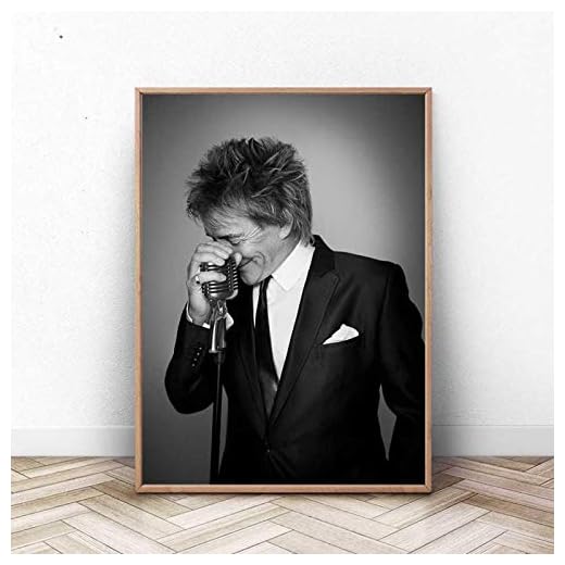 Rod Stewart Poster Rock Singer Posters Väggklistermärken Cafe Bar Room Vardagsrum Sovrum Dekoration Väggdekor 40x50 cm (15.74x19.68 in) J-897