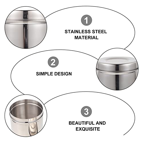Image of Healifty Stainless Steel Gauze Jar 2pcs 304 Stainless Steel Jar Cotton Container Bottle Anti Iodine Container for Hospital Storage Bottle