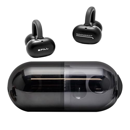 Moondrop Pill Open Ear Kopfhörer Bluetooth 6.0 OWS Hängende Kopfhörer IPX4 Open Ear Clip Wireless Built-in AI ENC MD-0WS...