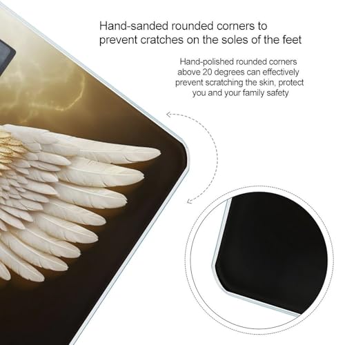 Báscula digital Angel Wing de vidrio templado para baño miniatura 4