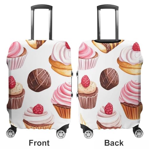 Eclairs Cupcakes Desserts Gourmet Food Luggage Covers Washable Travel Suitcase Cover Elastic Baggage Protector3