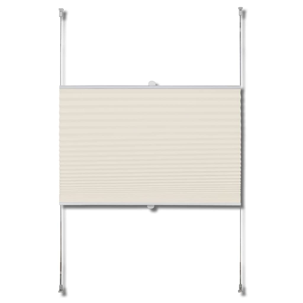 Tenda Plissè,Tenda A Rullo Doppio,Tende Veneziane Per Interni Senza Forare Adatto Per Camere Da Letto, Balconi, Porte, Finestre, Finestre Della Cucina 100x200cm Crema