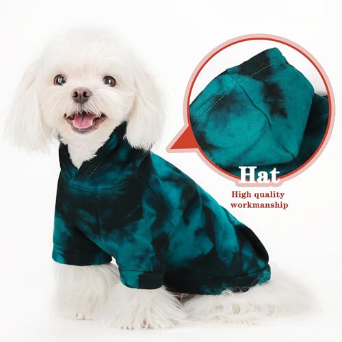Chic Tie-Dye Dog Hoodie with Practical Pocket - Fashionable and Cozy Sweatshirt for Small, Medium, and Large Dogs, Ideal for Casual Outings and All-Day Comfort in Vibrant Colors. Cyan L - Image 5