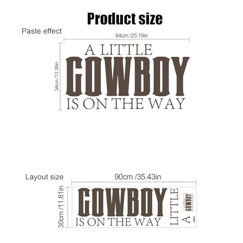 A Little Cowboy is on The Way Baby Shower Decal miniatura 2