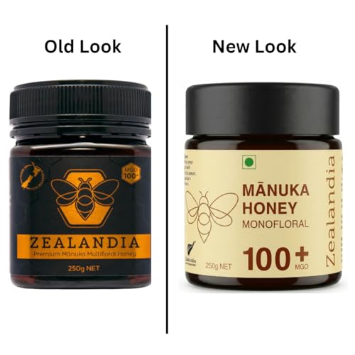 Image of Zealandia Manuka Honey Bronze Label, Certified MGO 100+, Premium New Zealand Manuka Honey Multifloral - Pure & Rich, 250g (Pack of 1)