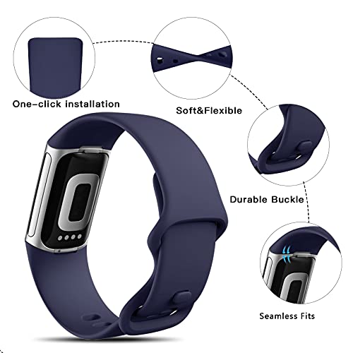 Ouwegaga Compatível com Fitbit Charge 6/Fitbit Charge 5 pulseiras femininas masculinas, clássicas ma