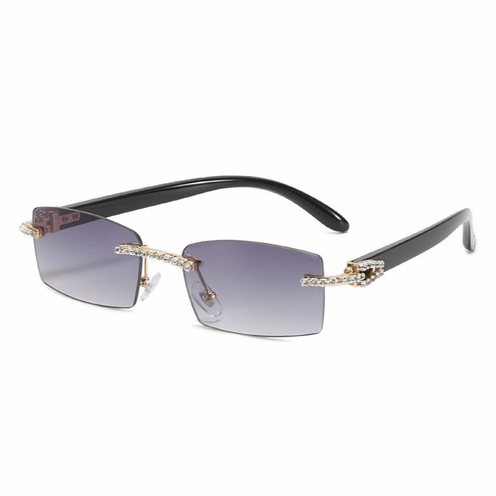 Lunettes de soleil femmes mode strass dégradé rectangle protection UV400 - 4