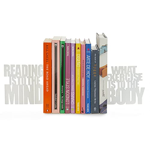 Balvi Sujeta Libros Mind Exercise Color Blanco Set 2 sujeta Libros Decorativos...