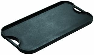 Lodge 50.8 x 26.51 cm / 20 x 10.44 inch Pre-Seasoned Cast Iron Reversible Grill / Griddle