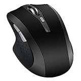 Silent Rechargeable Wireless Mouse - Tsmine Noiseless Mute Mouse,3 Adjustable DPI,6 Buttons for for Laptop, MacBook 2017 and Android OS Tablet, Black