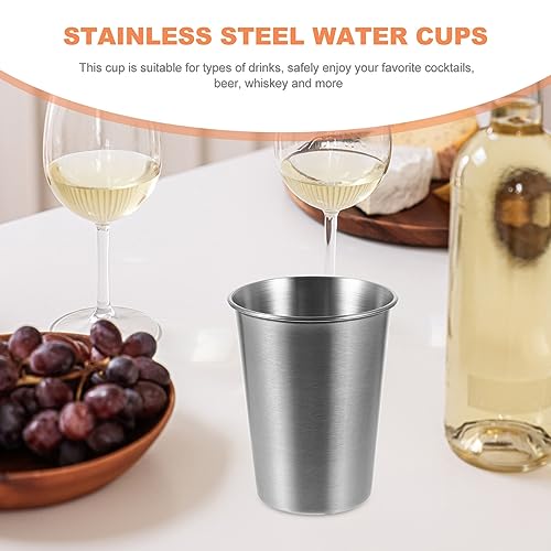 Verres à eau bière empilables en inox 6pièces - 3