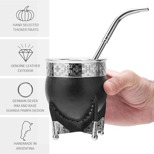 BALIBETOV Conjunto de xícara de chá de cabaça natural de erva mate (xícara mate tradicional original