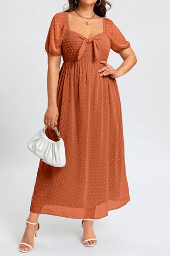Plus Size Summer Dress - 2025 Graduation Beach Wedding Guest Tie Front Maxi  Sundress - Product Details