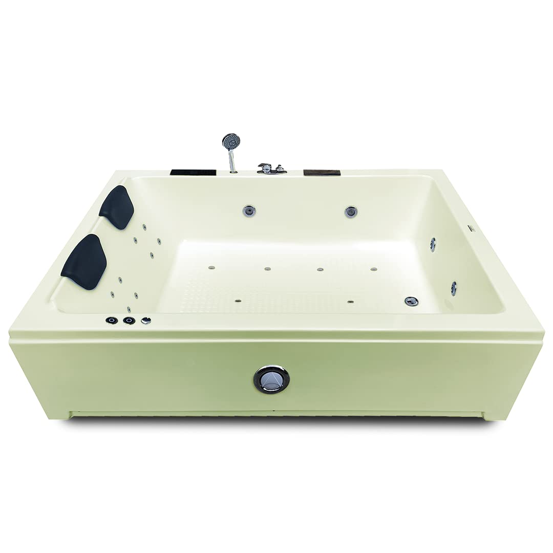 Madonna Phoenix 6 ft. Fully Loaded Combi-Massage Bathtub with Online Heater, Underwater LED lights, Audio System and Digital Control Panel - Ivory