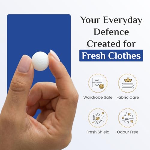 Image of Naphthalene Balls for Wardrobe Pack of 2 | 500GM Each | Clothes Protection Anti Insects Naphthalene Ball for Storage, Keep Space Insect Free with Easy to Use Phenyl Balls White