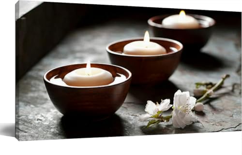Floating Candles a Zen Environment Canvas Wall Art Large Framed