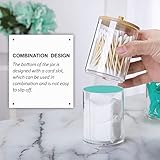 INCETUE 3PCS Cotton Pad Holder with Bamboo Lid for Bathroom Storage, Acrylic Cotton Swab Dispenser, Clear Round Cotton Wool Bud Jar for Vanity, Small Qtip Container, Makeup Organiser Set - Image 3
