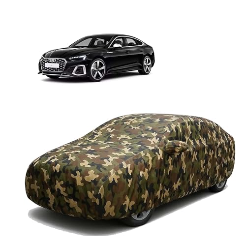 Image of Sulfar 100% Waterproof Car Body Cover Compatible with Mirror for Audi S5 with Long Lasting Durable Material (Triple Stitched, Full Bottom Elastic, Camouflage Army)