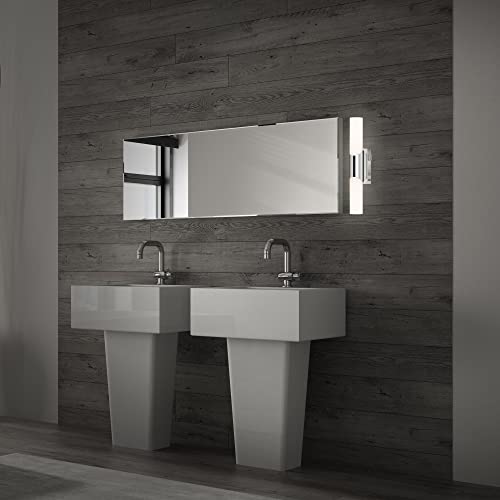 Briloner Leuchten - LED Badleuchte, Badlampe IP44, Badezimmerleuchte 6,5 Watt, 700 Lumen, 4000 Kelvin, Chrom-Weiß, 320x65x68mm (LxBxH)