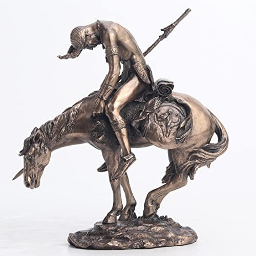 Veronese Design 7 5/8 Inch The End of Trail Native American Resin Sculpture Cold Cast Bronze Finish