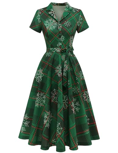Image of Wedtrend Women's Vintage Tea Dress, Short Sleeve Cocktail Party Dress Work Church Casual Dress