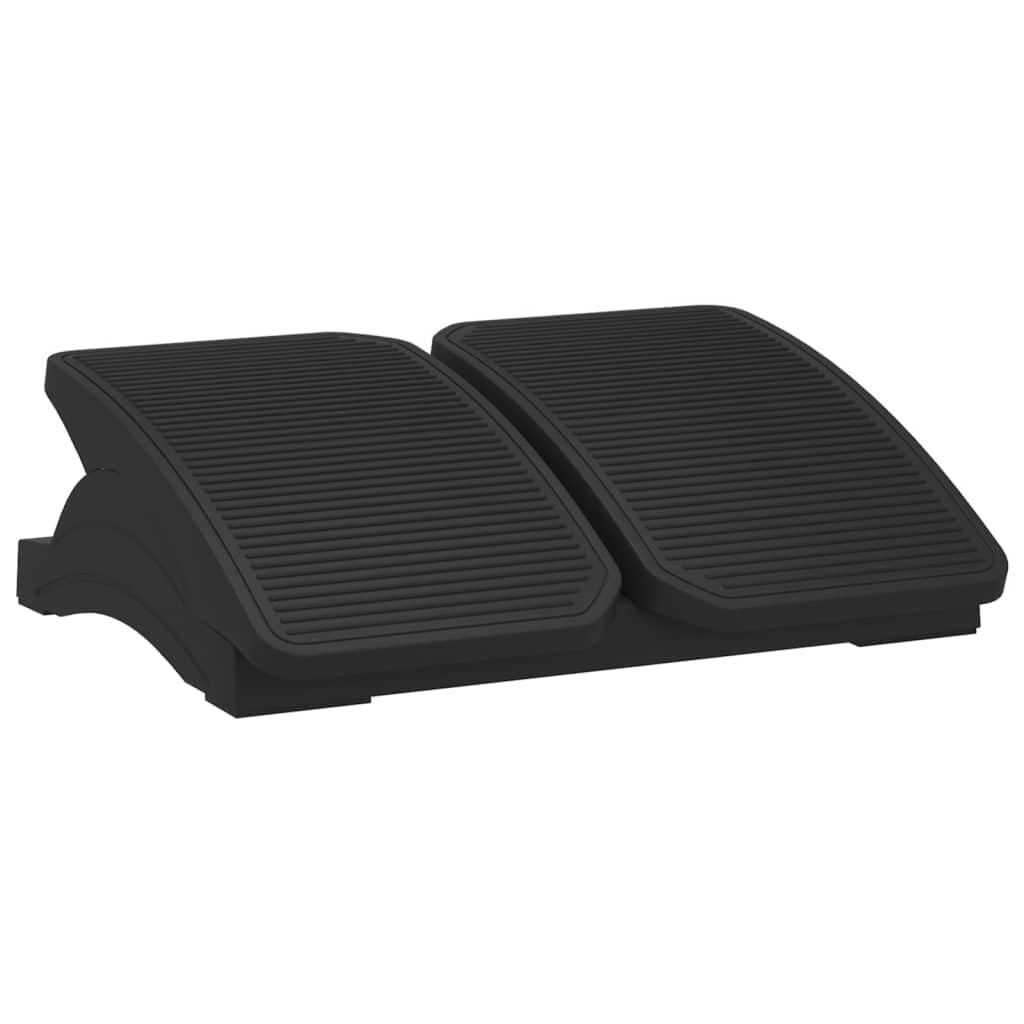 Poggiapiedi ergonomico nero, 43,5 x 32,5 x 10,5 cm, in HIPS, superficie antiscivolo, regolabile in altezza su 2 livelli, allevia gambe, fianchi e schiena, migliora la postura