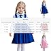 Girls Color Block Lapel A-Line Pleated Dress Kids Back to School Cute 2 Piece Outfits for 4-8 Years with Bowtie