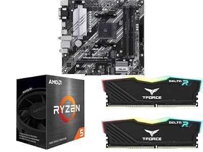 NEWEGG Motherboard CPU Memory Combo - B550M-A Micro ATX Motherboard Bundle with Ryzen 5 5500 6-Core 3.6 GHz CPU and 16GB (2 x 8GB) 288-Pin PC RAM DDR4 3200 Desktop Memory